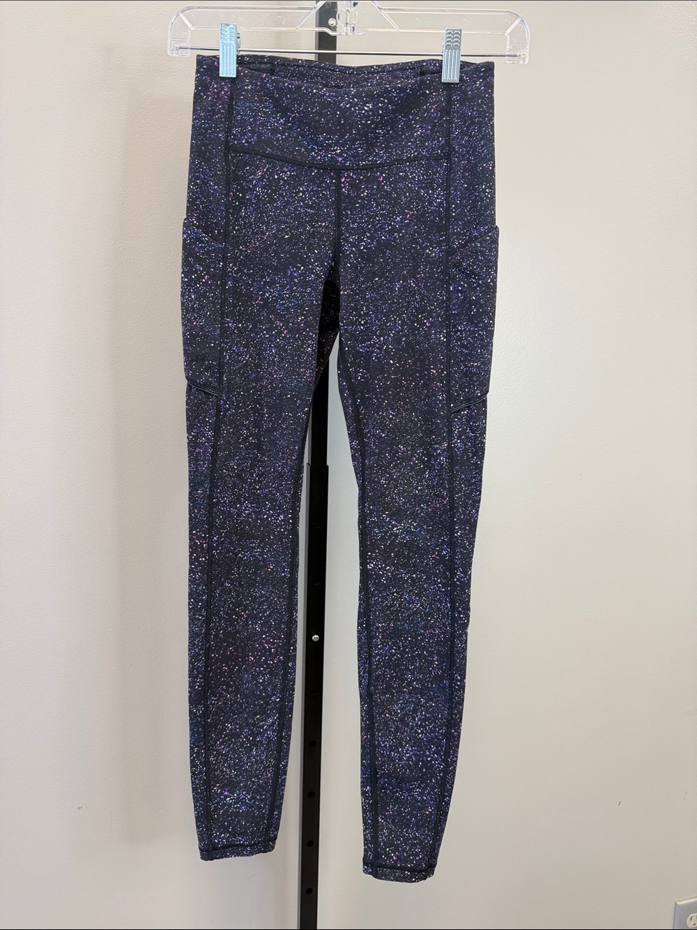 lululemon athletica Speckled Black & Purple Leggings with Side Pockets